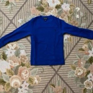 BOYS: POLO size 5  blue waffle long sleeve shirt